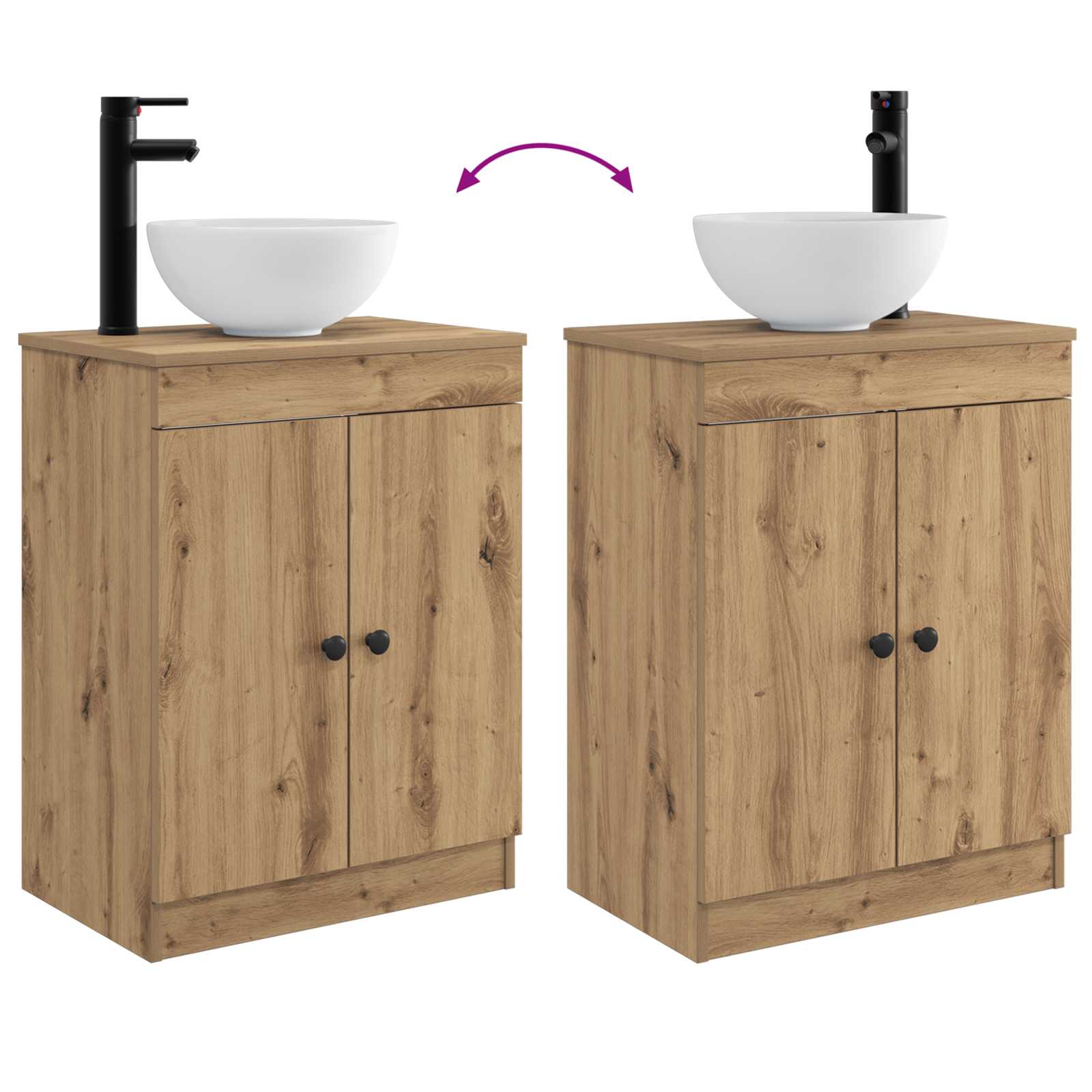 Καθρέφτης μπάνιου με νιπτήρα Artisan Δρυς 54 x 35 x 83 εκ - Pakobazaar