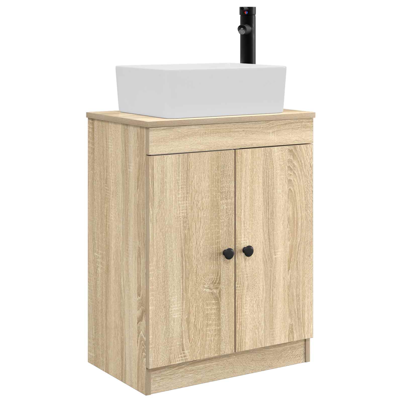 Καθρέφτης μπάνιου με νιπτήρα Sonoma Δρυς 54 x 35 x 83 εκ - Pakobazaar