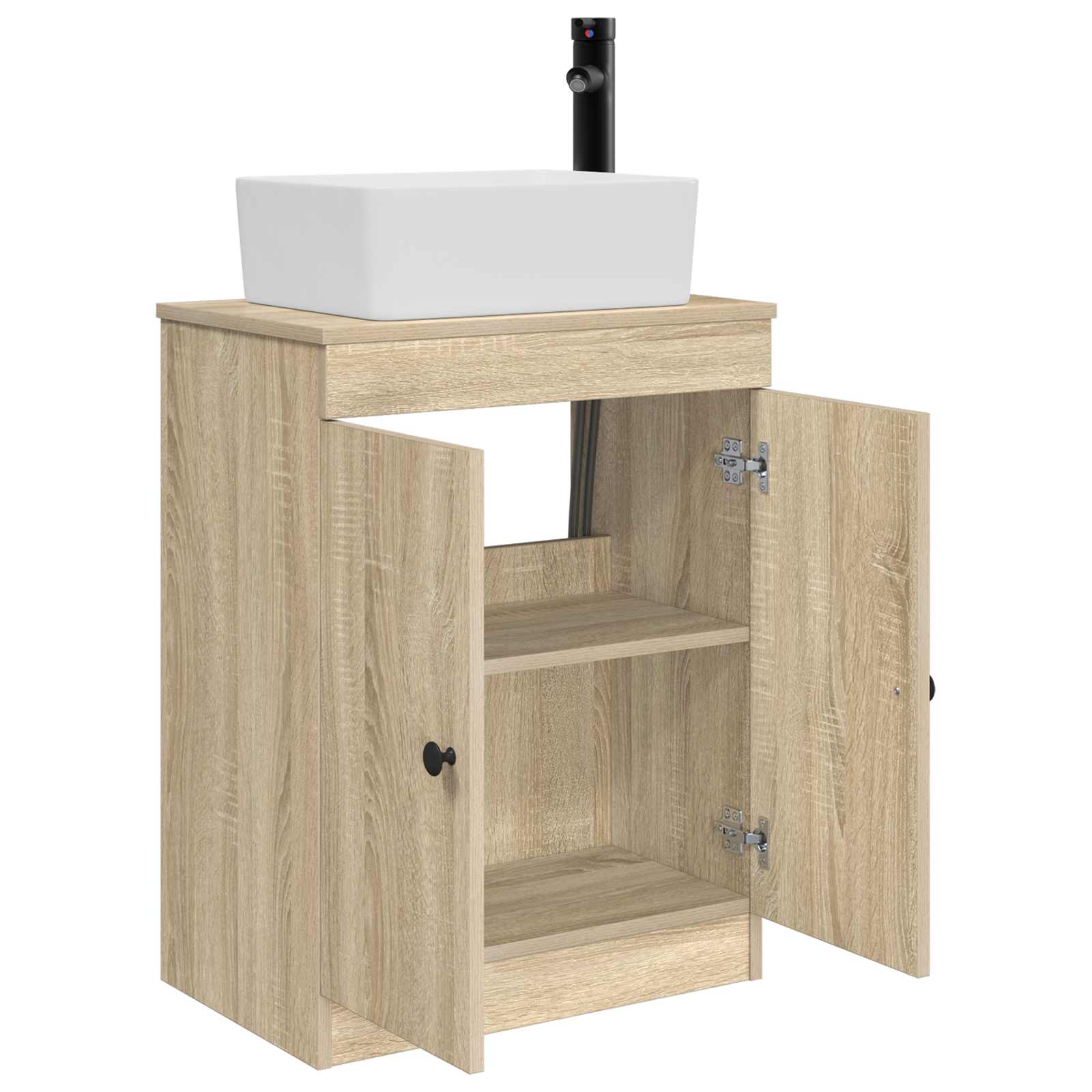 Καθρέφτης μπάνιου με νιπτήρα Sonoma Δρυς 54 x 35 x 83 εκ - Pakobazaar