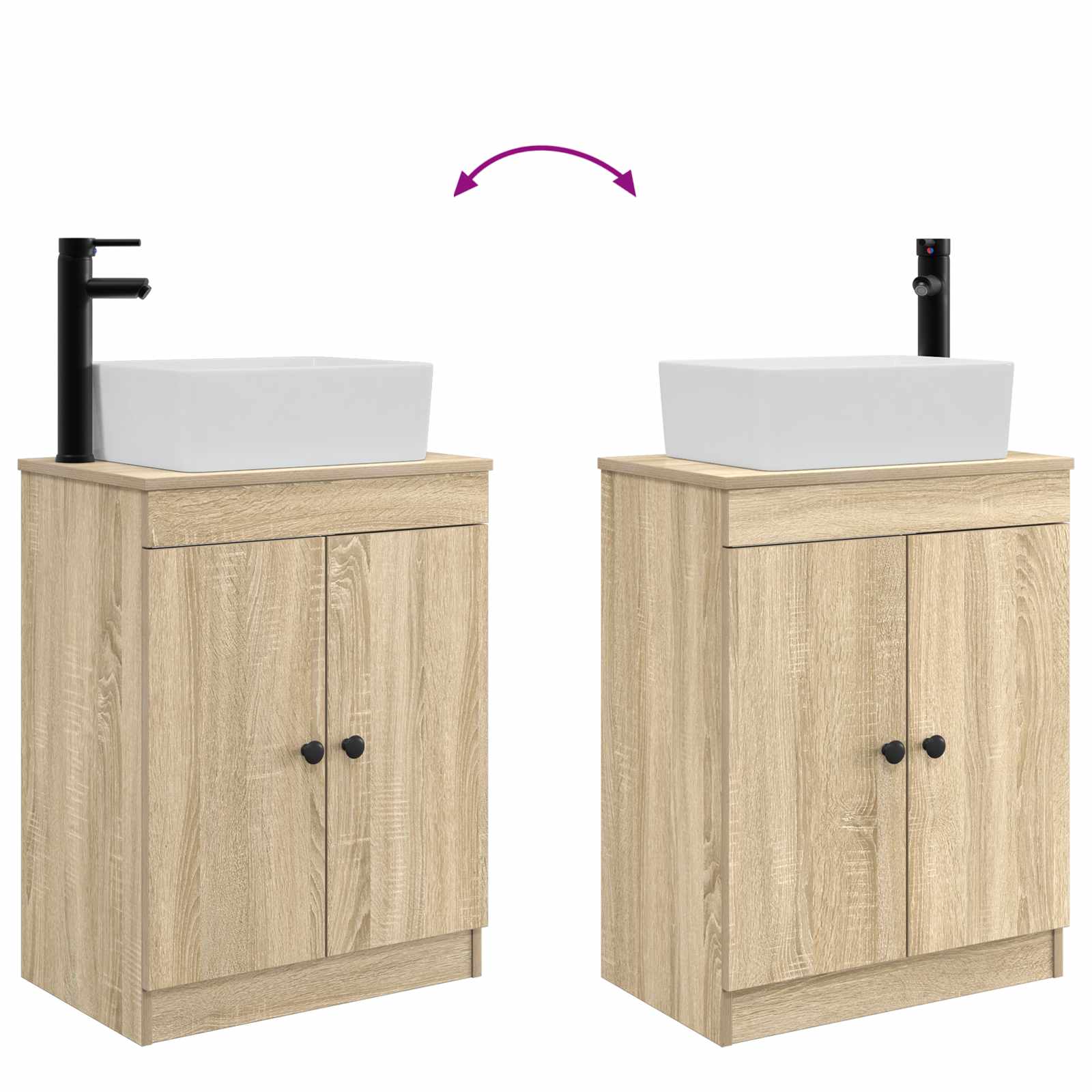 Καθρέφτης μπάνιου με νιπτήρα Sonoma Δρυς 54 x 35 x 83 εκ - Pakobazaar