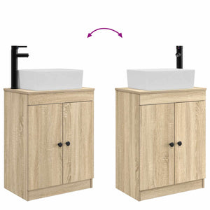 Καθρέφτης μπάνιου με νιπτήρα Sonoma Δρυς 54 x 35 x 83 εκ - Pakobazaar
