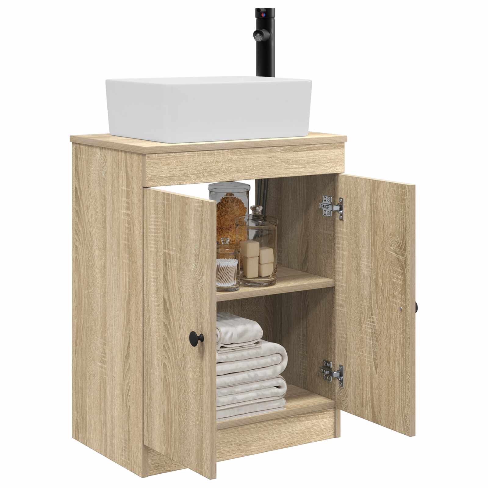 Καθρέφτης μπάνιου με νιπτήρα Sonoma Δρυς 54 x 35 x 83 εκ - Pakobazaar