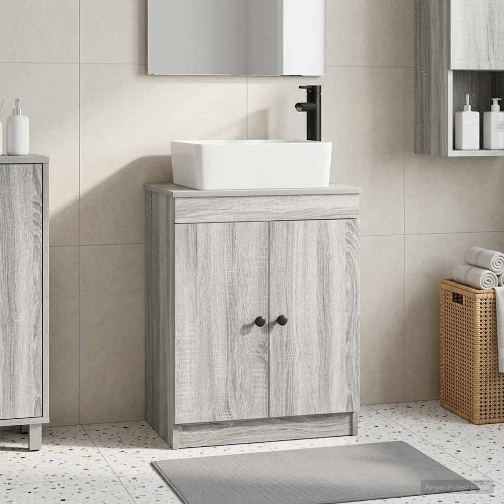 Καθρέφτης μπάνιου με νιπτήρα Γκρι Sonoma 54 x 35 x 83 εκ - Pakobazaar