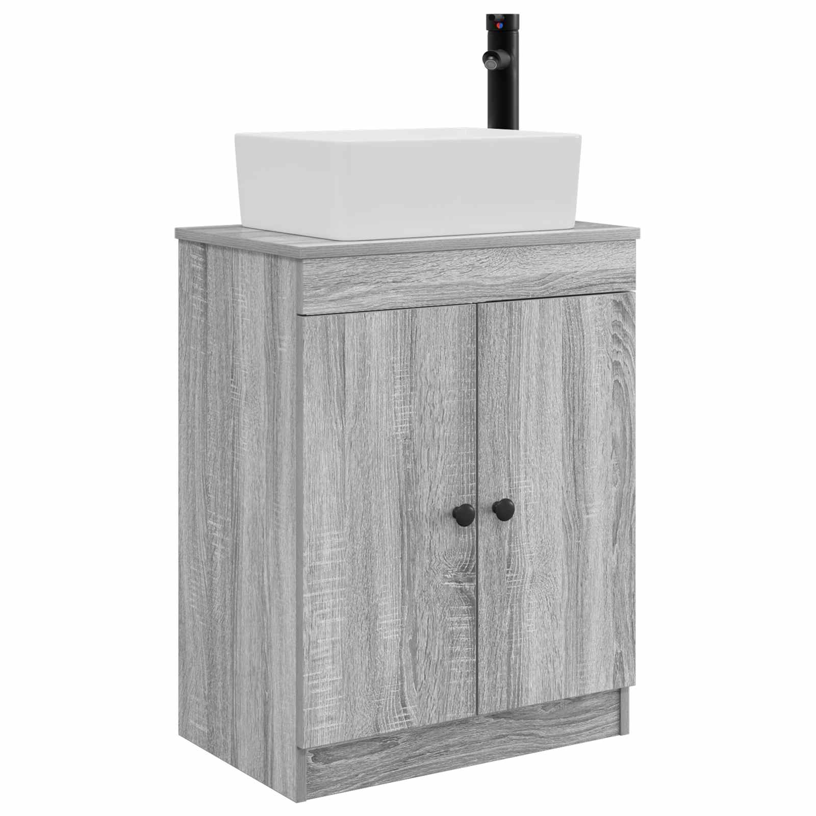 Καθρέφτης μπάνιου με νιπτήρα Γκρι Sonoma 54 x 35 x 83 εκ - Pakobazaar