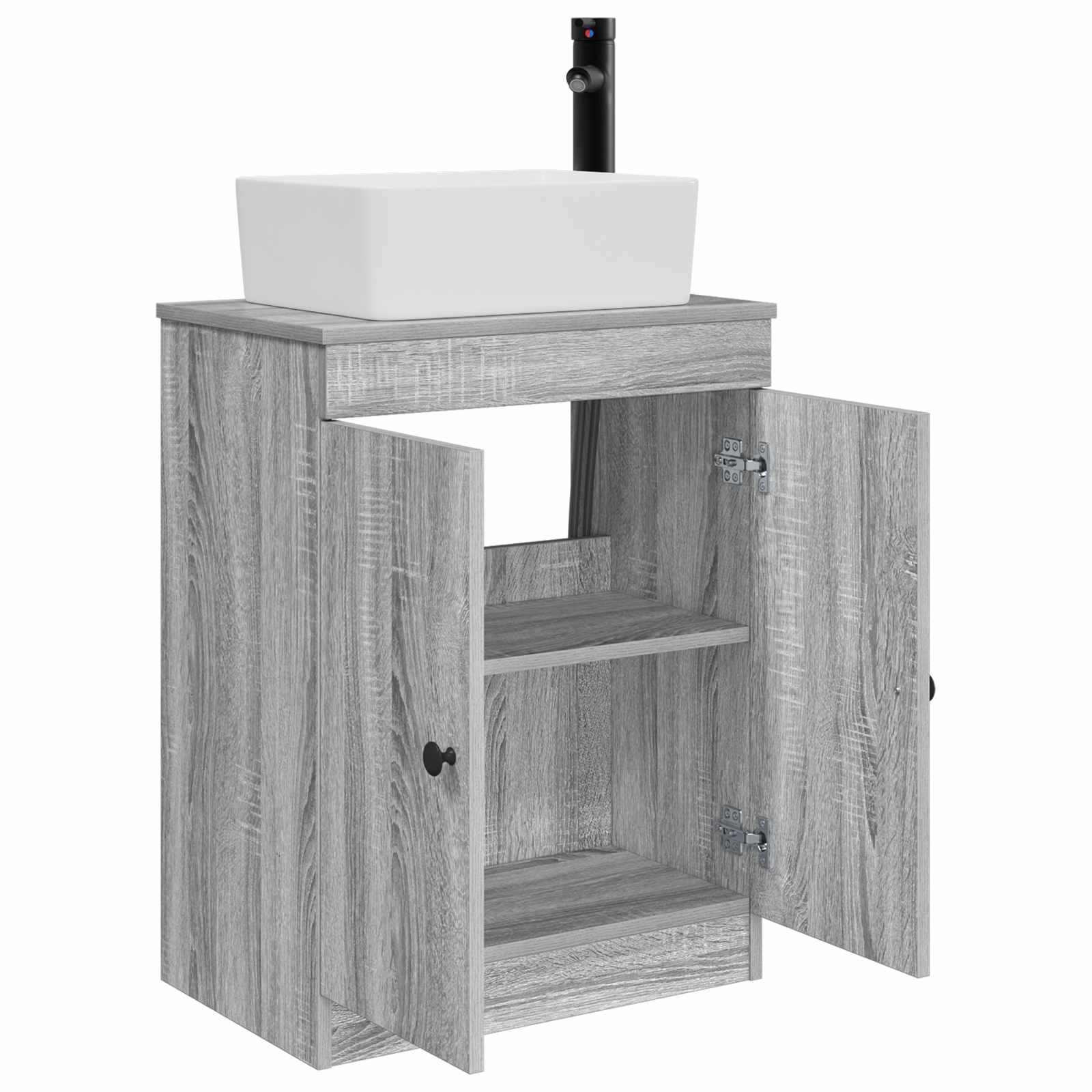 Καθρέφτης μπάνιου με νιπτήρα Γκρι Sonoma 54 x 35 x 83 εκ - Pakobazaar