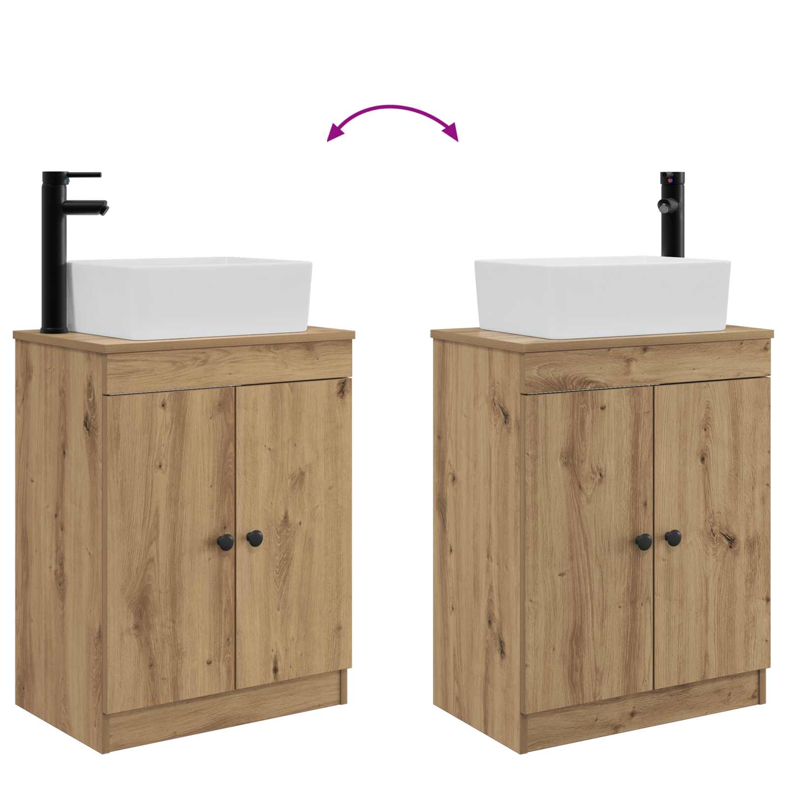 Καθρέφτης μπάνιου με νιπτήρα Artisan Δρυς 54 x 35 x 83 εκ - Pakobazaar