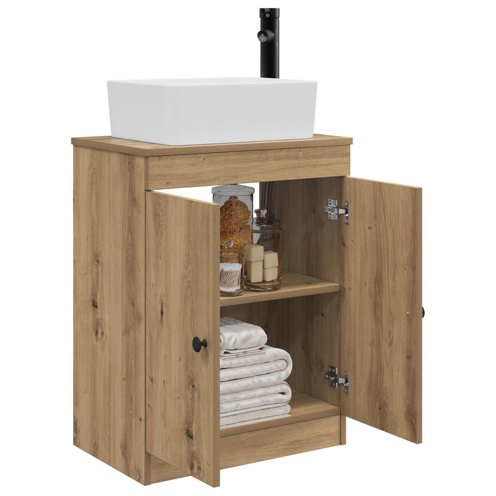 Καθρέφτης μπάνιου με νιπτήρα Artisan Δρυς 54 x 35 x 83 εκ - Pakobazaar