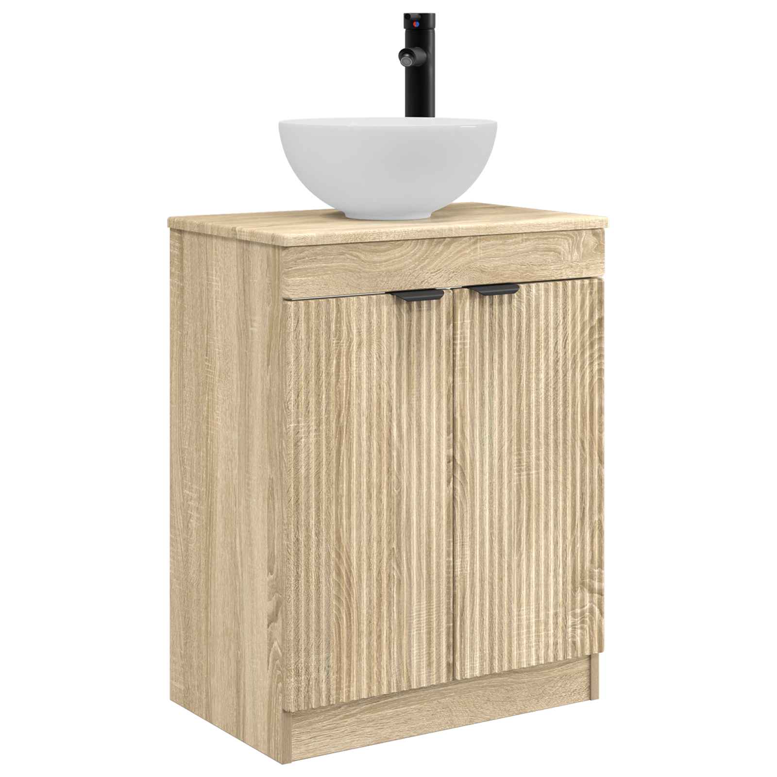 Καθρέφτης μπάνιου με νιπτήρα Sonoma Δρυς 54 x 35 x 83 εκ - Pakobazaar