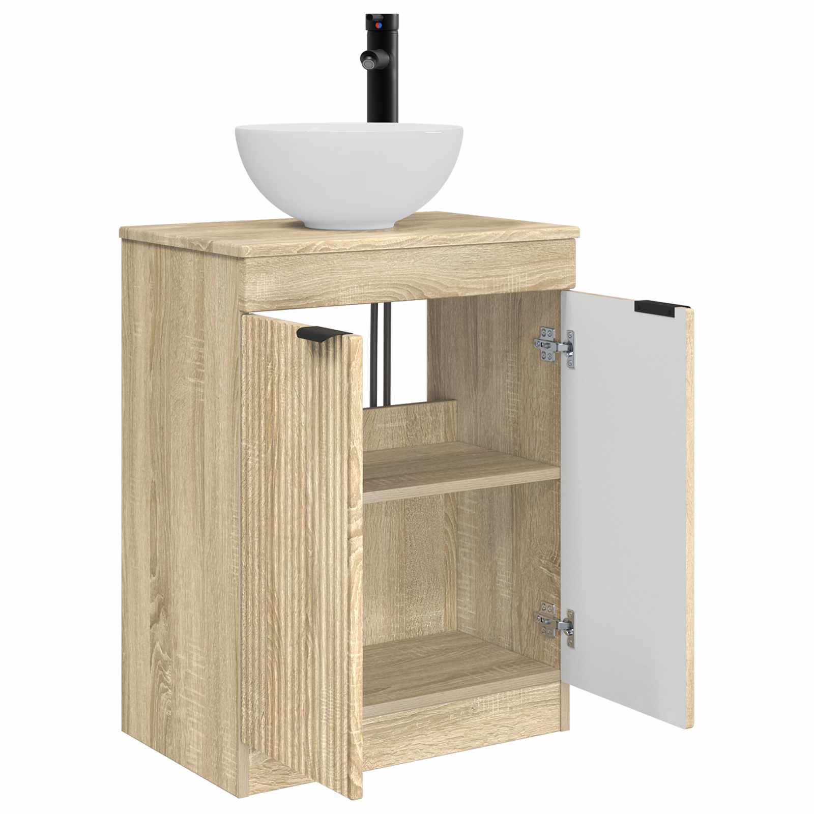 Καθρέφτης μπάνιου με νιπτήρα Sonoma Δρυς 54 x 35 x 83 εκ - Pakobazaar