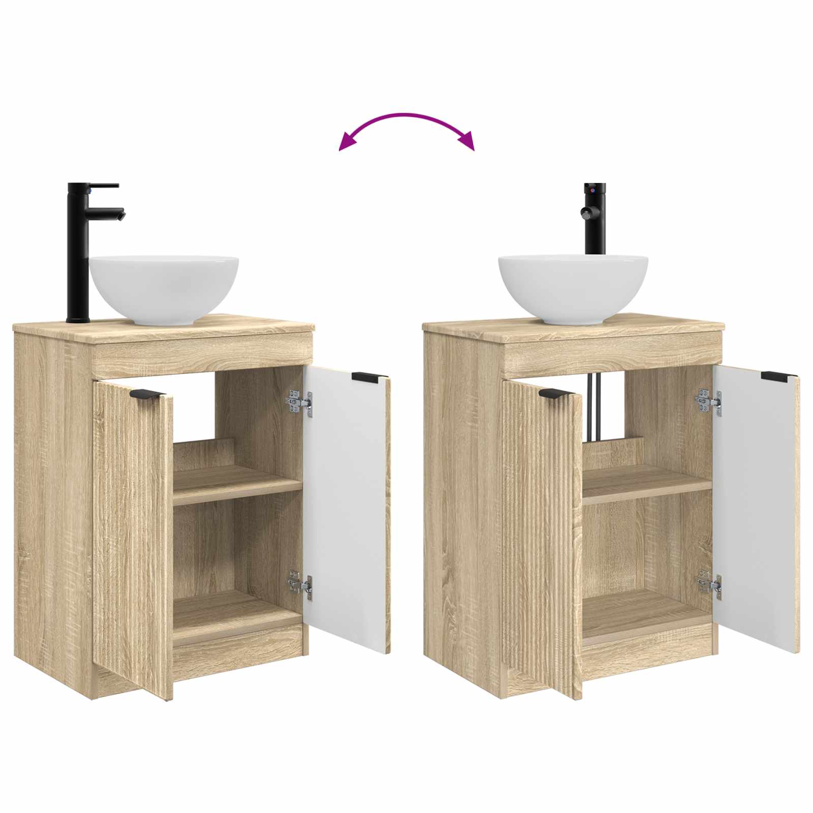 Καθρέφτης μπάνιου με νιπτήρα Sonoma Δρυς 54 x 35 x 83 εκ - Pakobazaar