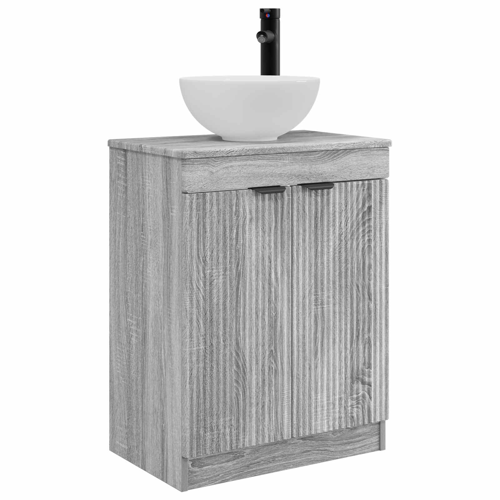 Καθρέφτης μπάνιου με νιπτήρα Γκρι Sonoma 54 x 35 x 83 εκ - Pakobazaar