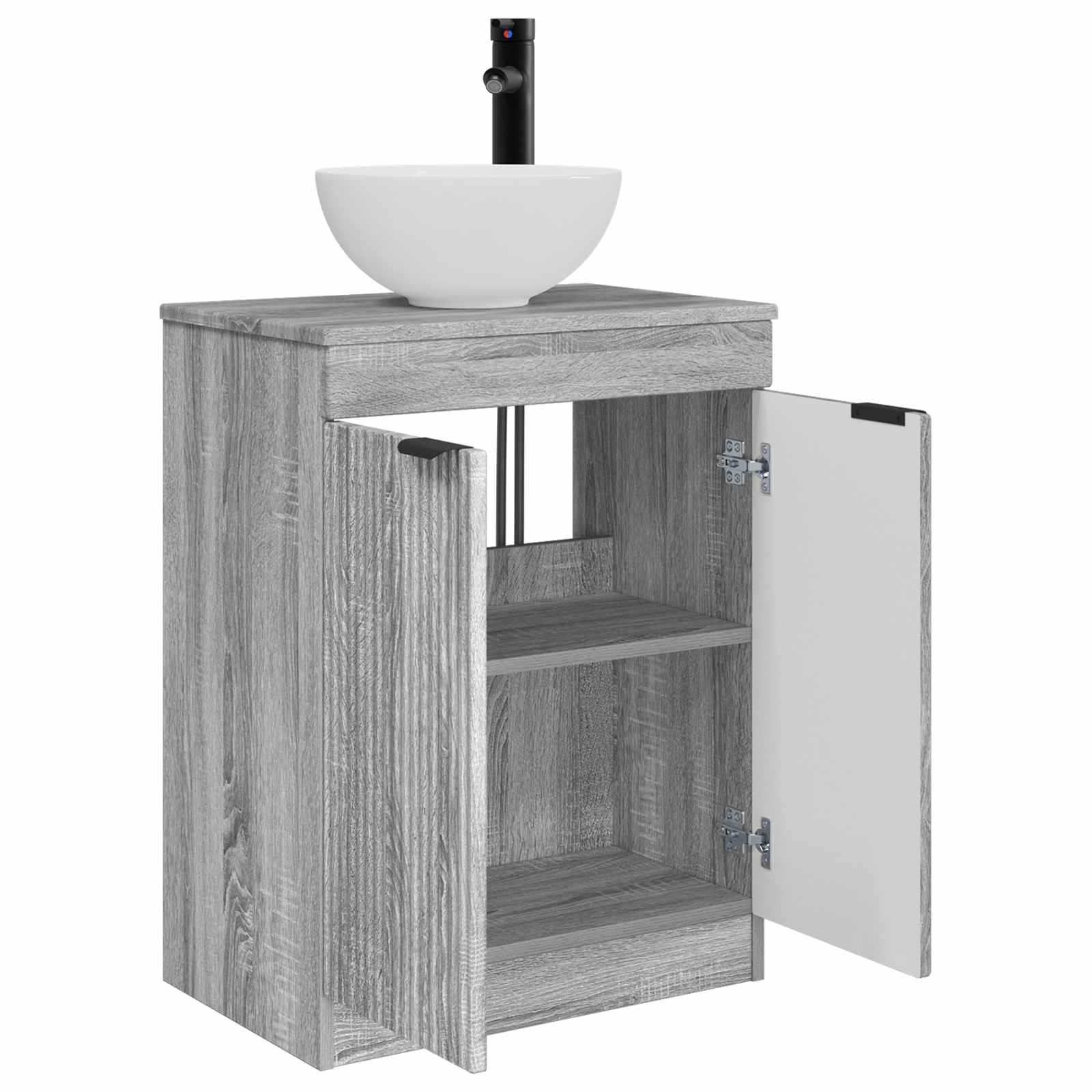 Καθρέφτης μπάνιου με νιπτήρα Γκρι Sonoma 54 x 35 x 83 εκ - Pakobazaar