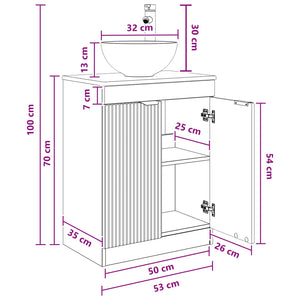 Καθρέφτης μπάνιου με νιπτήρα Γκρι Sonoma 54 x 35 x 83 εκ - Pakobazaar
