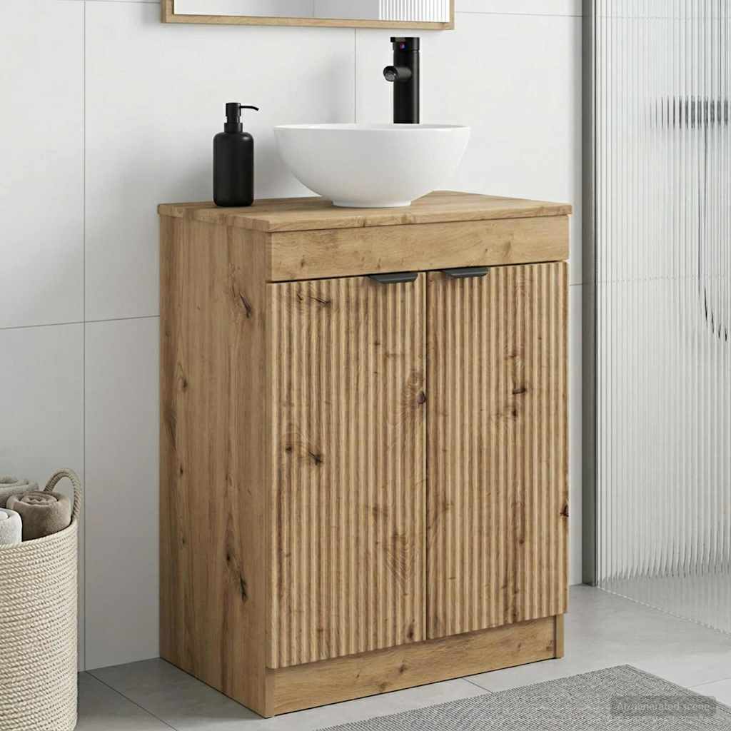 Καθρέφτης μπάνιου με νιπτήρα Artisan Δρυς 54 x 35 x 83 εκ - Pakobazaar