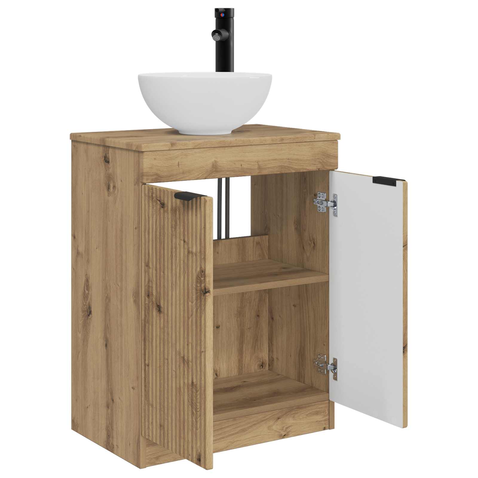 Καθρέφτης μπάνιου με νιπτήρα Artisan Δρυς 54 x 35 x 83 εκ - Pakobazaar