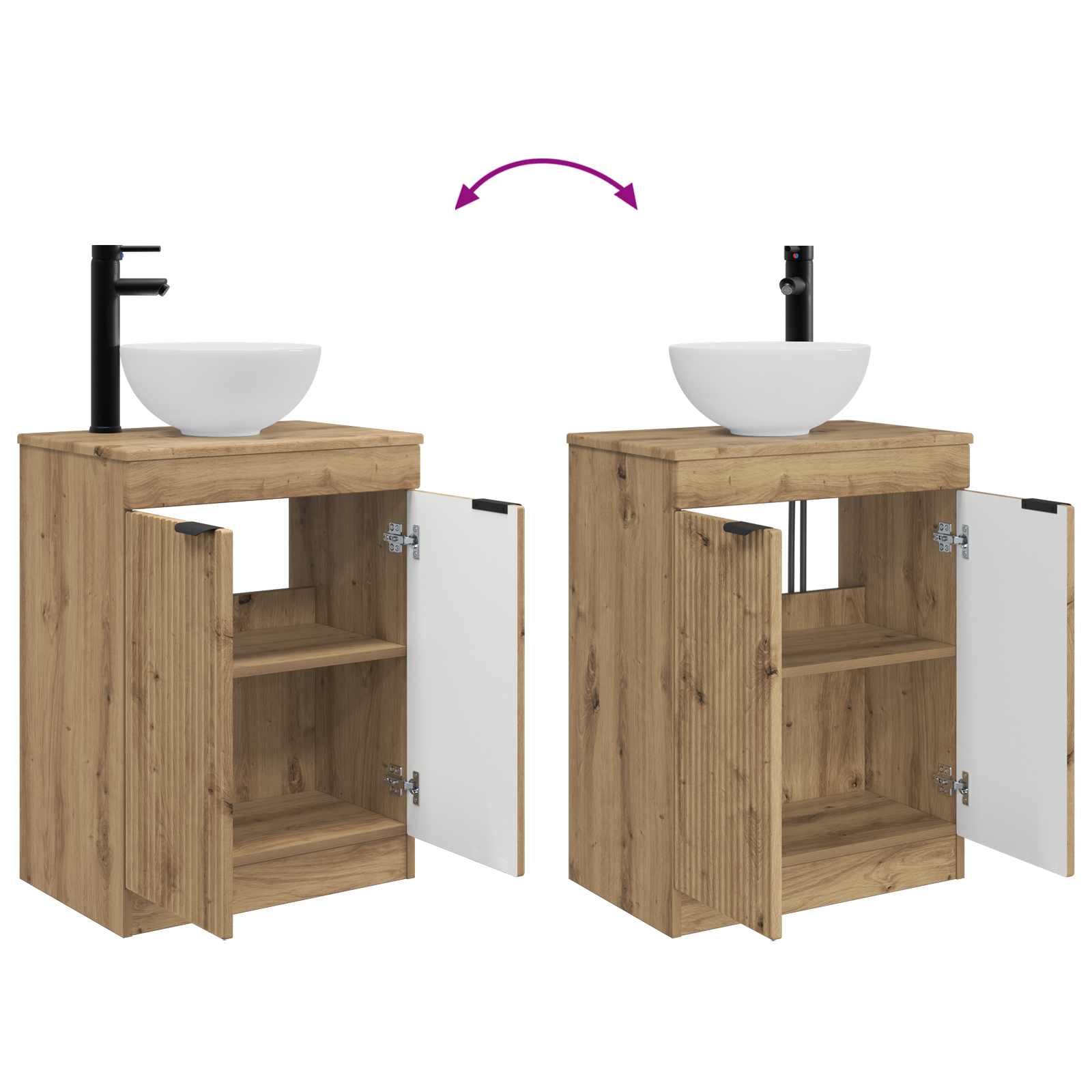 Καθρέφτης μπάνιου με νιπτήρα Artisan Δρυς 54 x 35 x 83 εκ - Pakobazaar