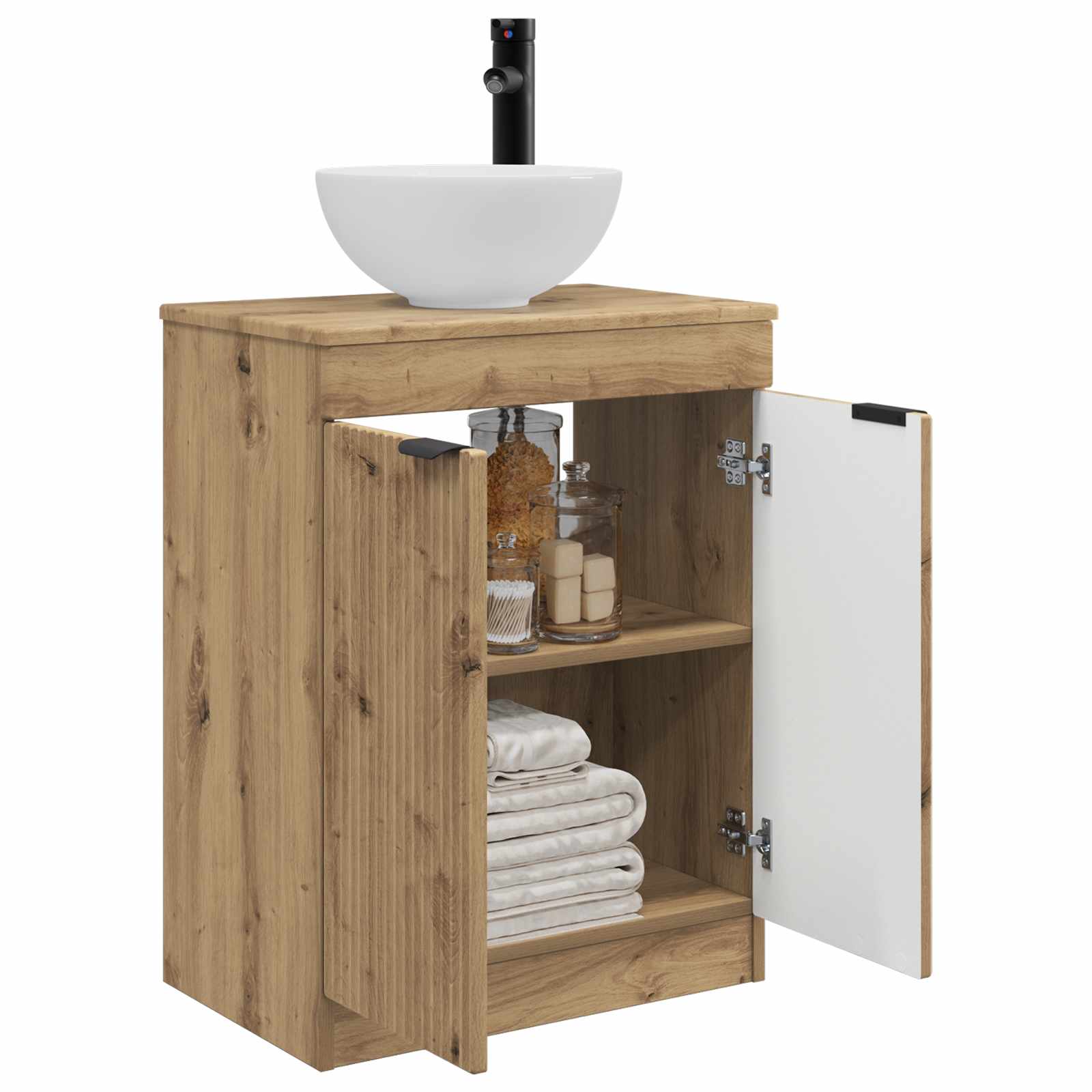 Καθρέφτης μπάνιου με νιπτήρα Artisan Δρυς 54 x 35 x 83 εκ - Pakobazaar