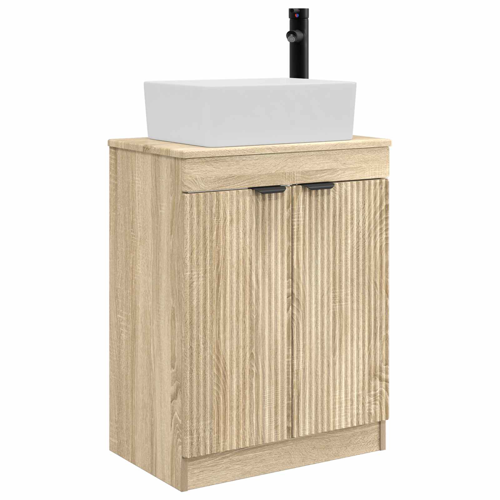 Καθρέφτης μπάνιου με νιπτήρα Sonoma Δρυς 54 x 35 x 83 εκ - Pakobazaar