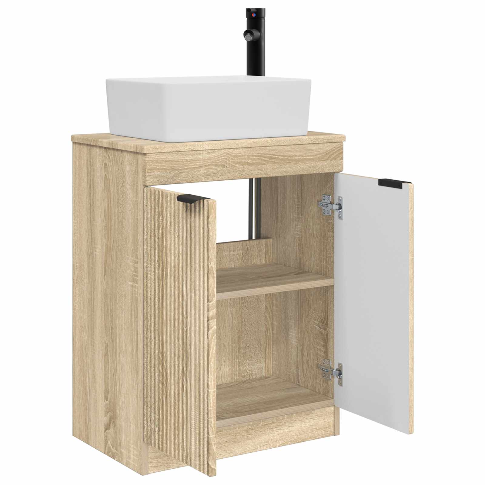 Καθρέφτης μπάνιου με νιπτήρα Sonoma Δρυς 54 x 35 x 83 εκ - Pakobazaar