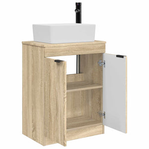 Καθρέφτης μπάνιου με νιπτήρα Sonoma Δρυς 54 x 35 x 83 εκ - Pakobazaar