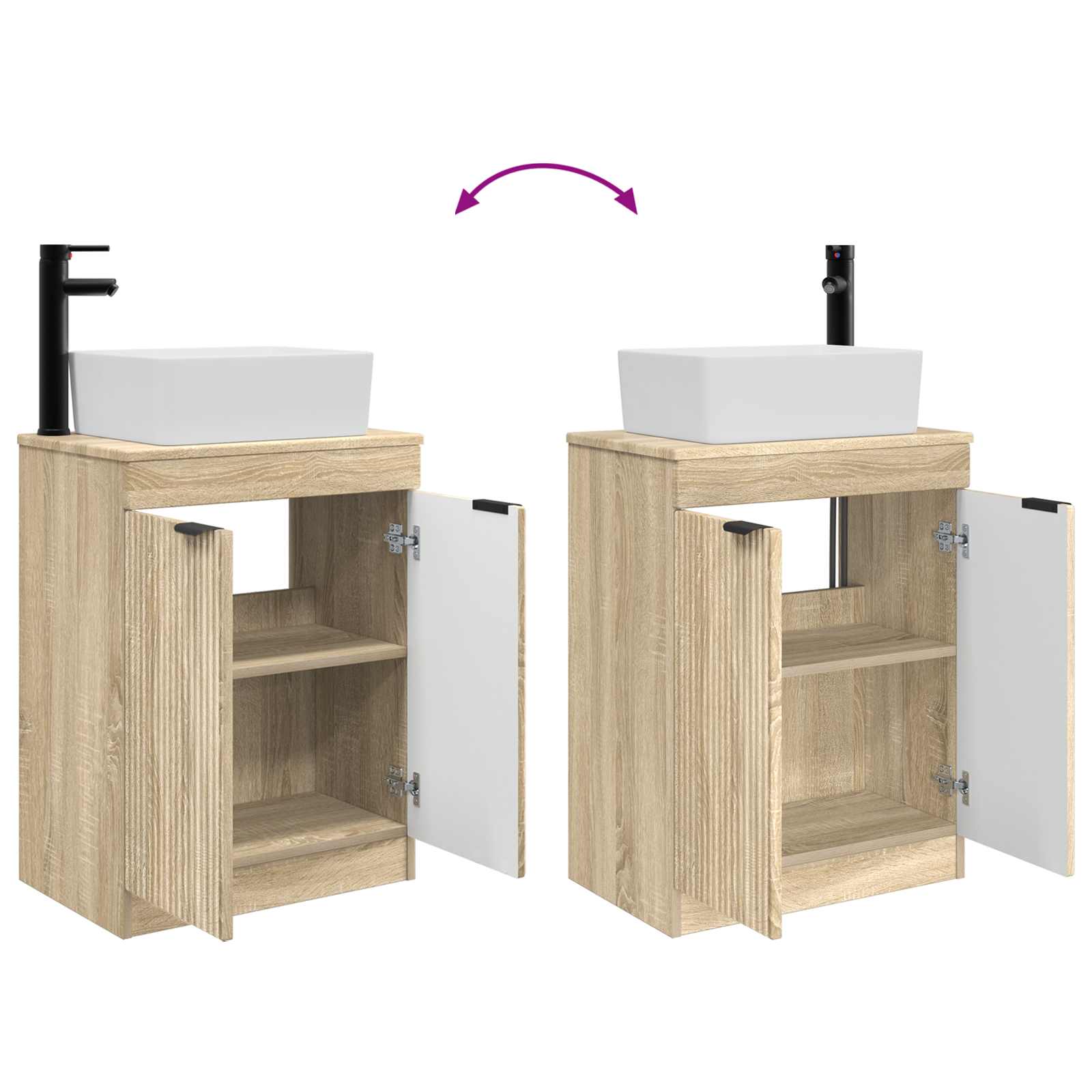 Καθρέφτης μπάνιου με νιπτήρα Sonoma Δρυς 54 x 35 x 83 εκ - Pakobazaar