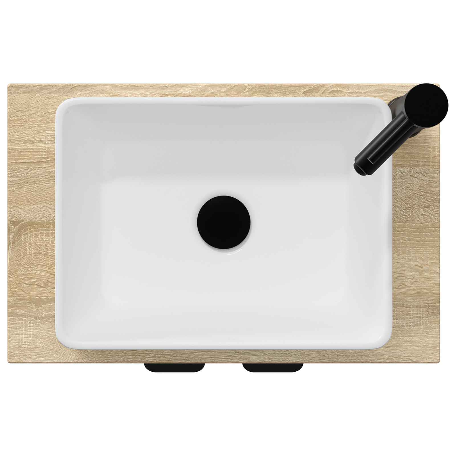 Καθρέφτης μπάνιου με νιπτήρα Sonoma Δρυς 54 x 35 x 83 εκ - Pakobazaar