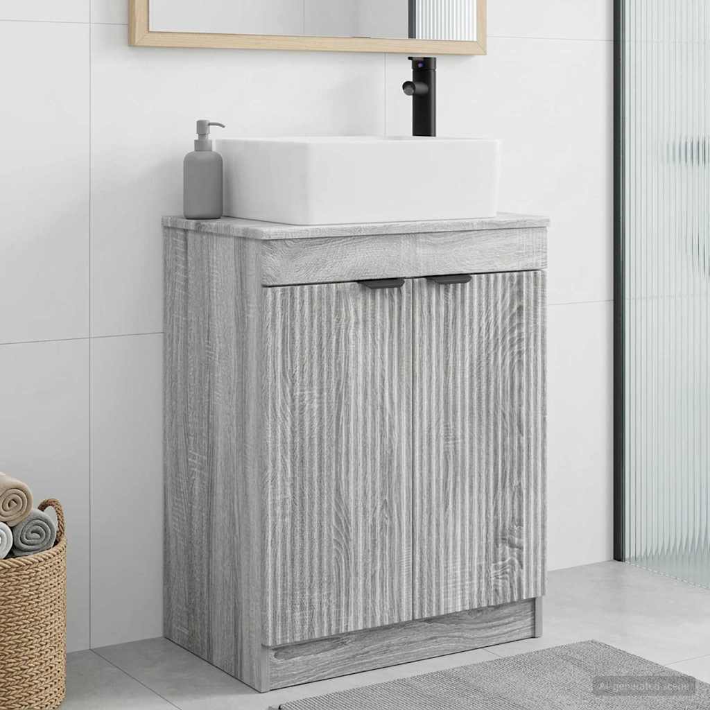 Καθρέφτης μπάνιου με νιπτήρα Γκρι Sonoma 54 x 35 x 83 εκ - Pakobazaar