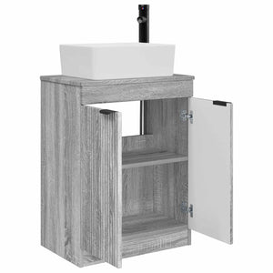 Καθρέφτης μπάνιου με νιπτήρα Γκρι Sonoma 54 x 35 x 83 εκ - Pakobazaar