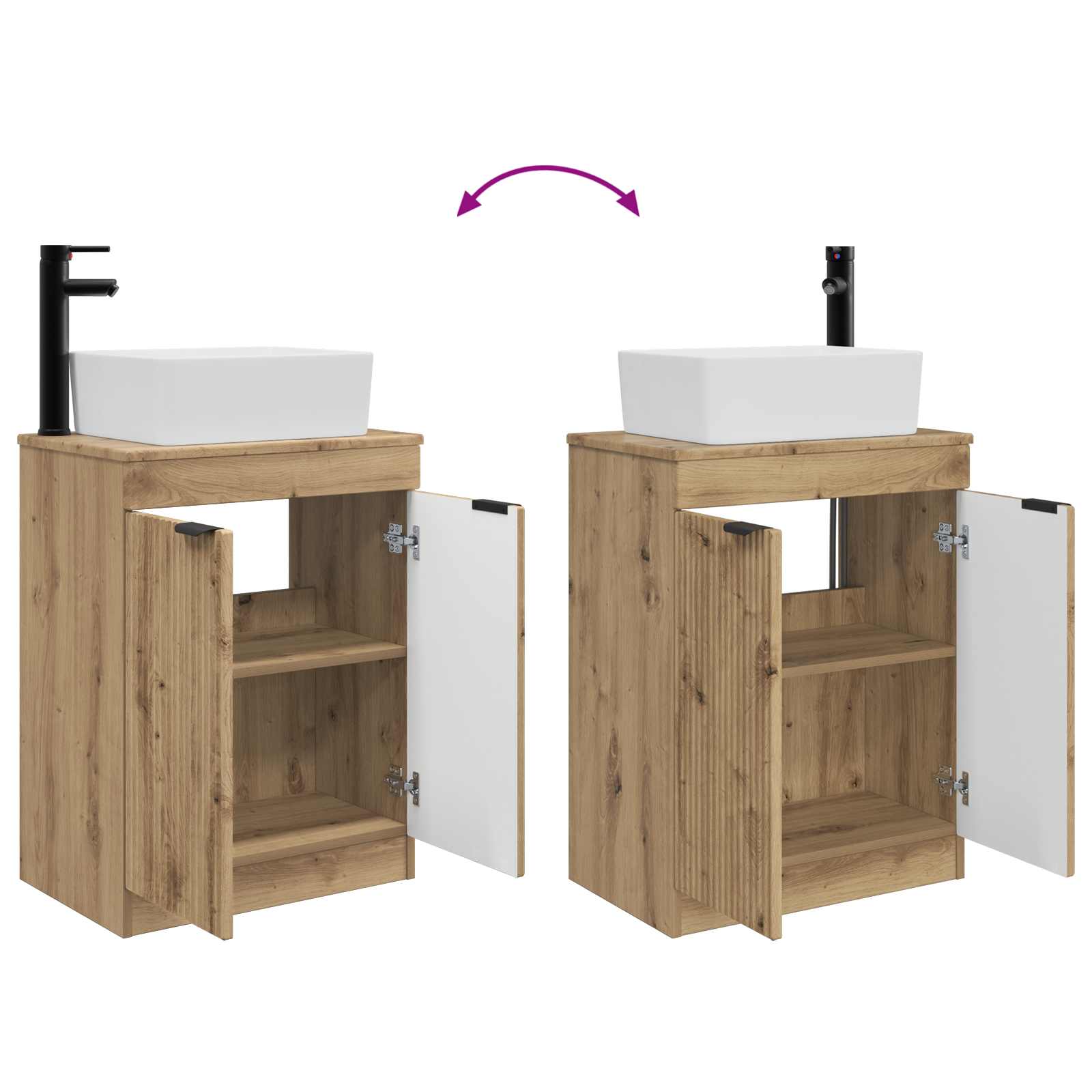 Καθρέφτης μπάνιου με νιπτήρα Artisan Δρυς 54 x 35 x 83 εκ - Pakobazaar