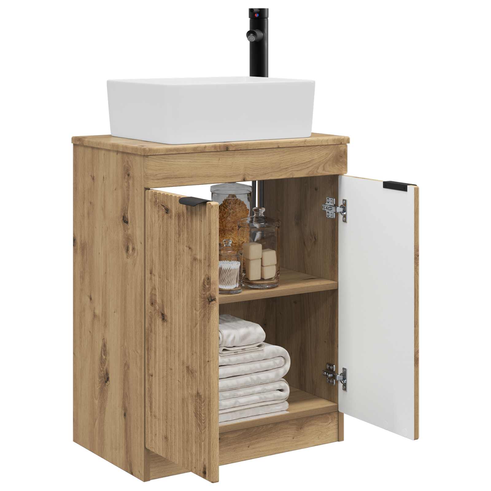 Καθρέφτης μπάνιου με νιπτήρα Artisan Δρυς 54 x 35 x 83 εκ - Pakobazaar