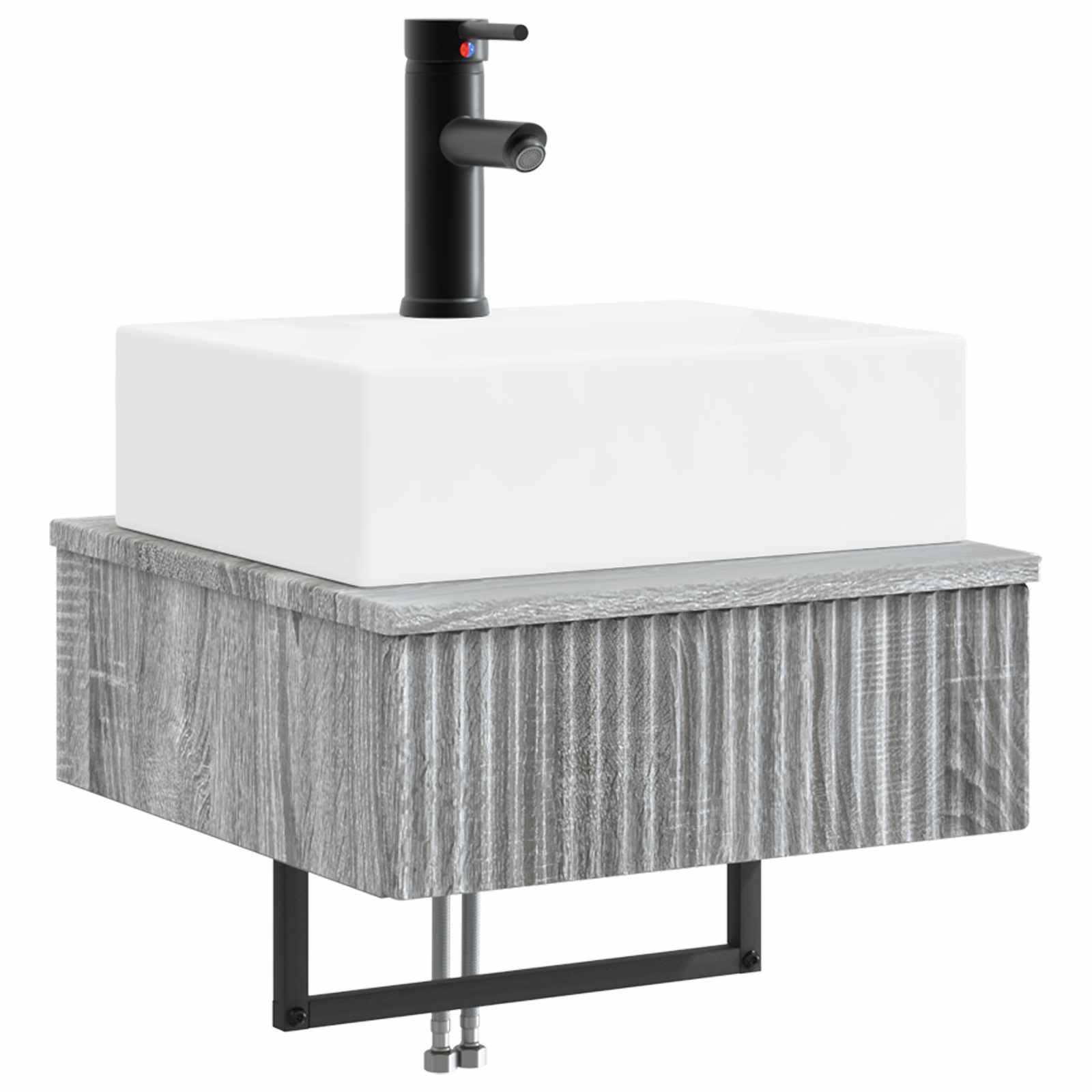 Νιπτήρας Τοίχου Γκρι Sonoma 40 x 41 x 39 εκ. Επεξεργασμένο Ξύλο - Pakobazaar