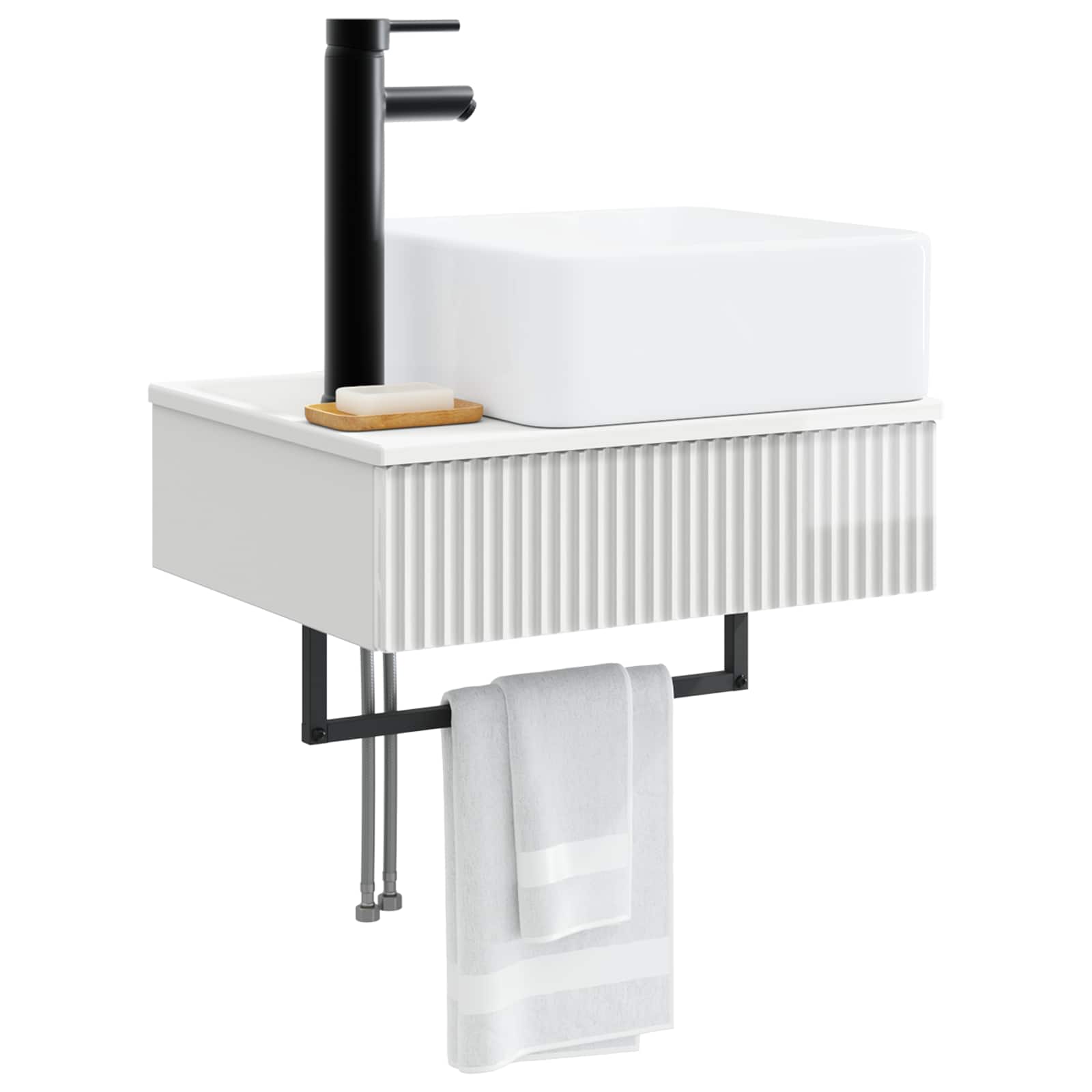 Νιπτήρας Τοίχου Γυαλιστερό Λευκό 53 x 35 x 39 εκ - Pakobazaar