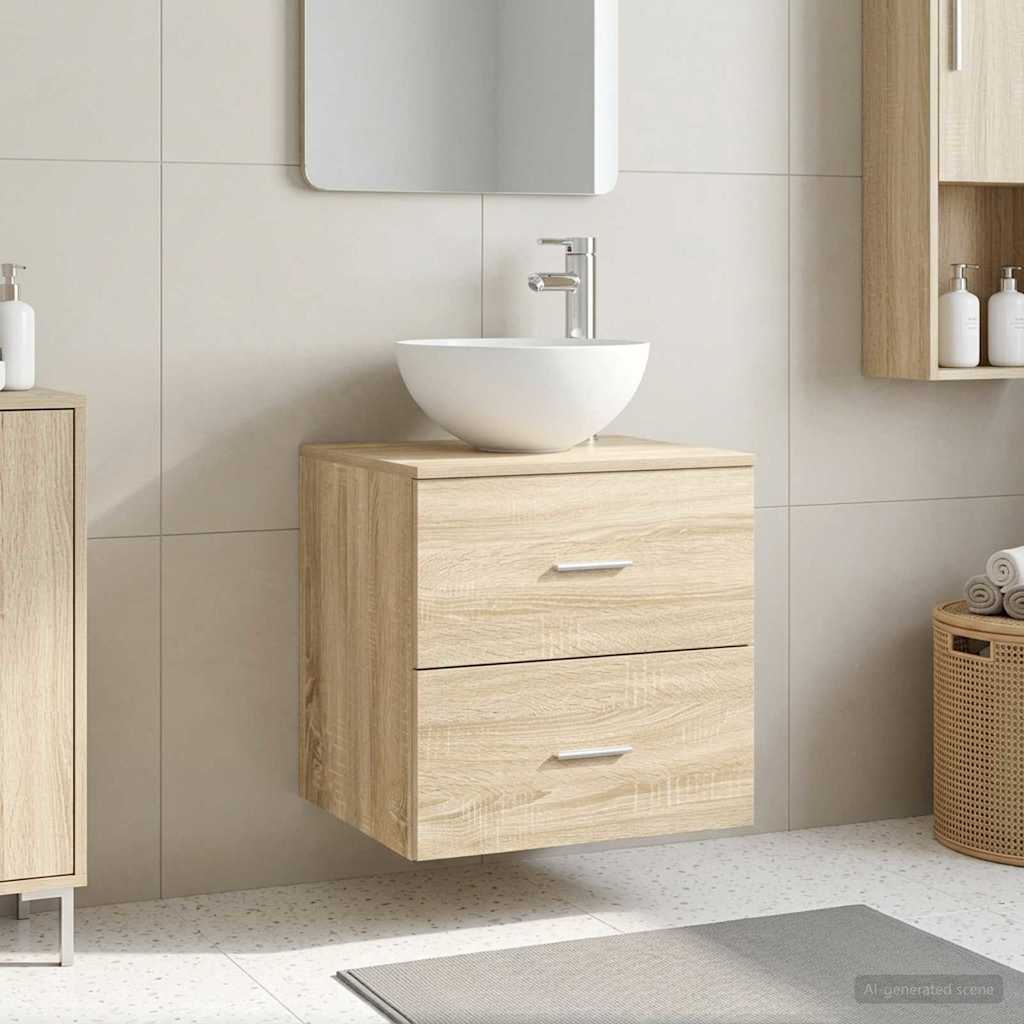 Τοίχου Νιπτήρας Βανίτα Sonoma Δρυς 49,5 x 35 x 63 εκ - Pakobazaar