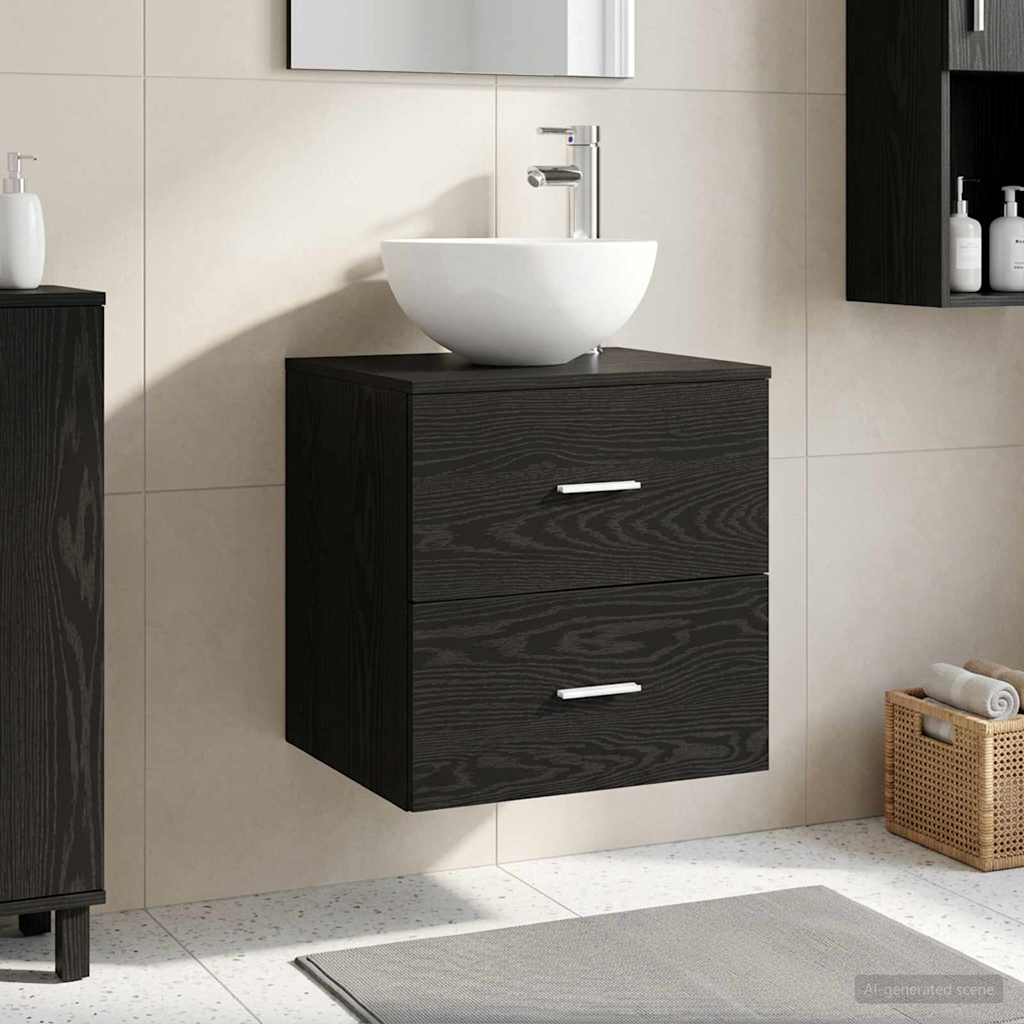 Επιτοίχια Λεκάνη Έπιπλο Μαύρη Δρυς 49,5 x 41 x 64,5 εκ - Pakobazaar