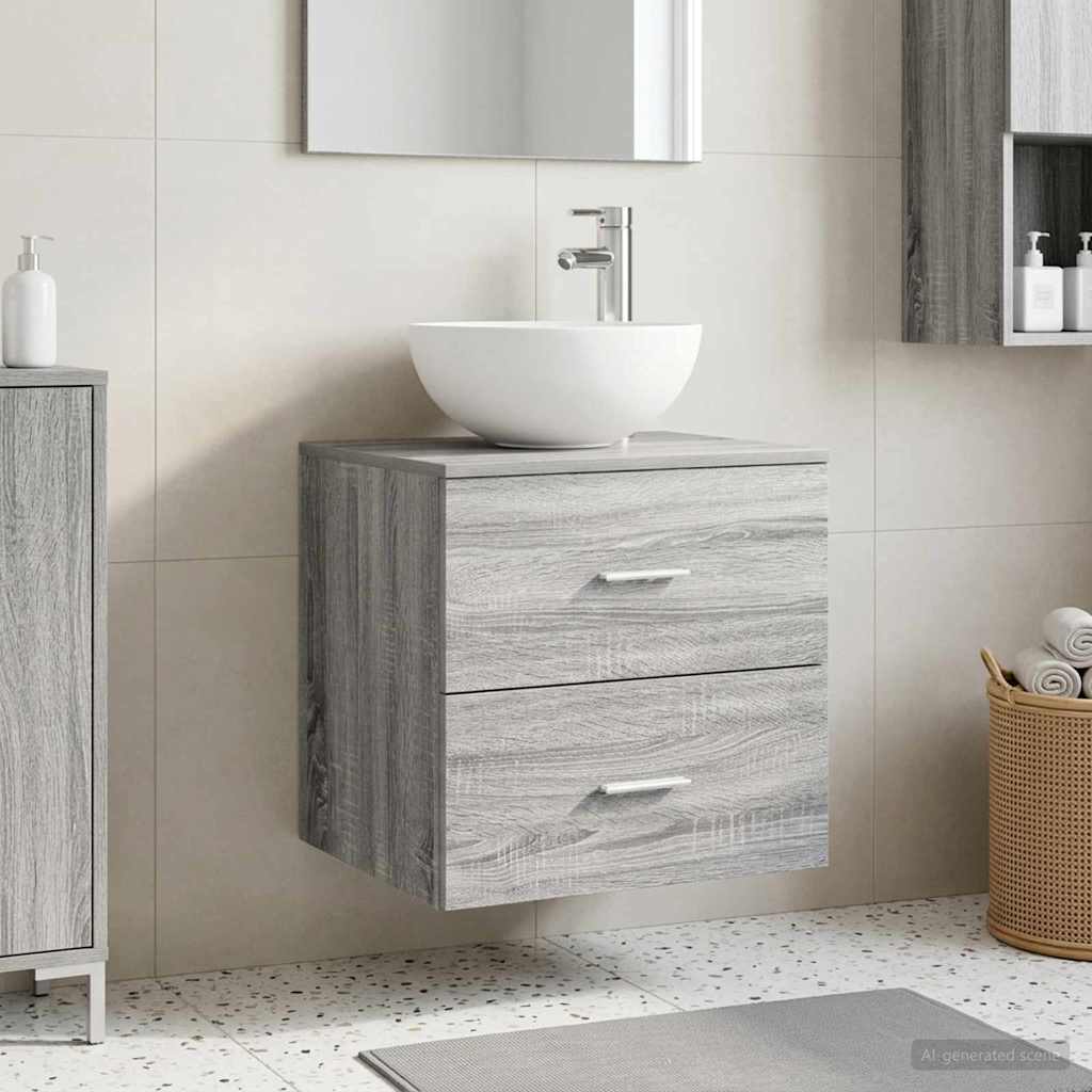 Επιτοίχια Λεκάνη Έπιπλο Γκρι Sonoma 49,5 x 41 x 64,5 εκ - Pakobazaar