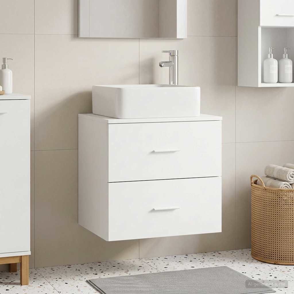 Επιτοίχια Λεκάνη Έπιπλο Λευκό 49,5 x 41 x 63 εκ - Pakobazaar