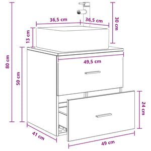 Επιτοίχια Λεκάνη Έπιπλο Λευκό 49,5 x 41 x 63 εκ - Pakobazaar