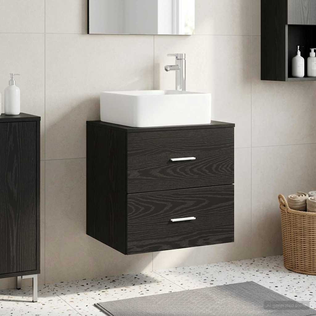 Επιτοίχια Λεκάνη Έπιπλο Μαύρη Δρυς 53 x 34,5 x 63 εκ - Pakobazaar
