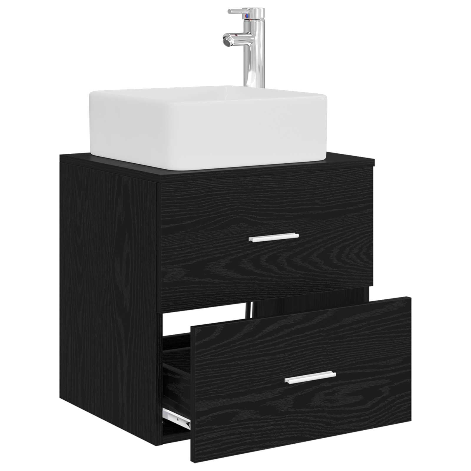 Επιτοίχια Λεκάνη Έπιπλο Μαύρη Δρυς 53 x 34,5 x 63 εκ - Pakobazaar