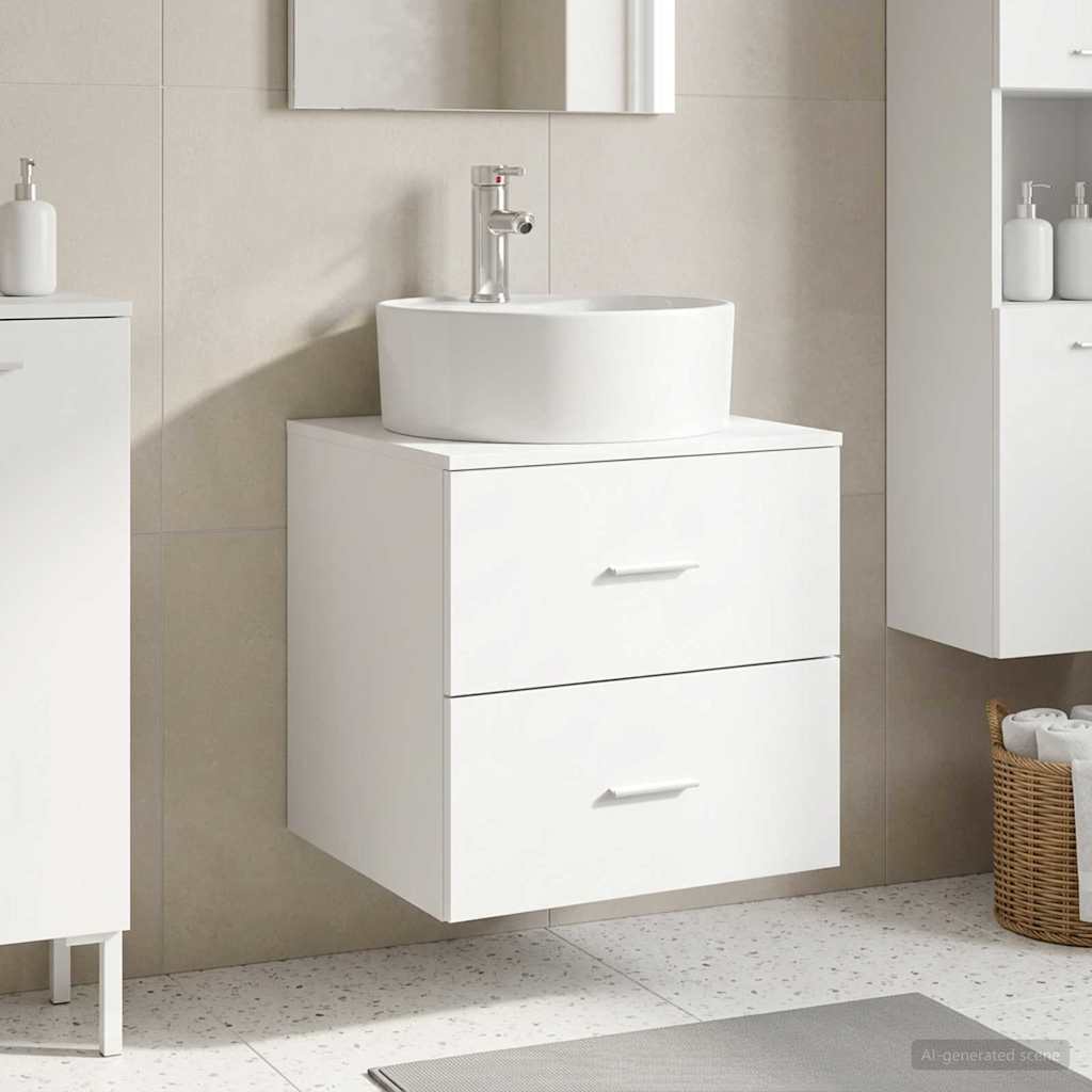 Επιτοίχια Λεκάνη Έπιπλο Λευκό 49,5 x 44,5 x 65 εκ - Pakobazaar