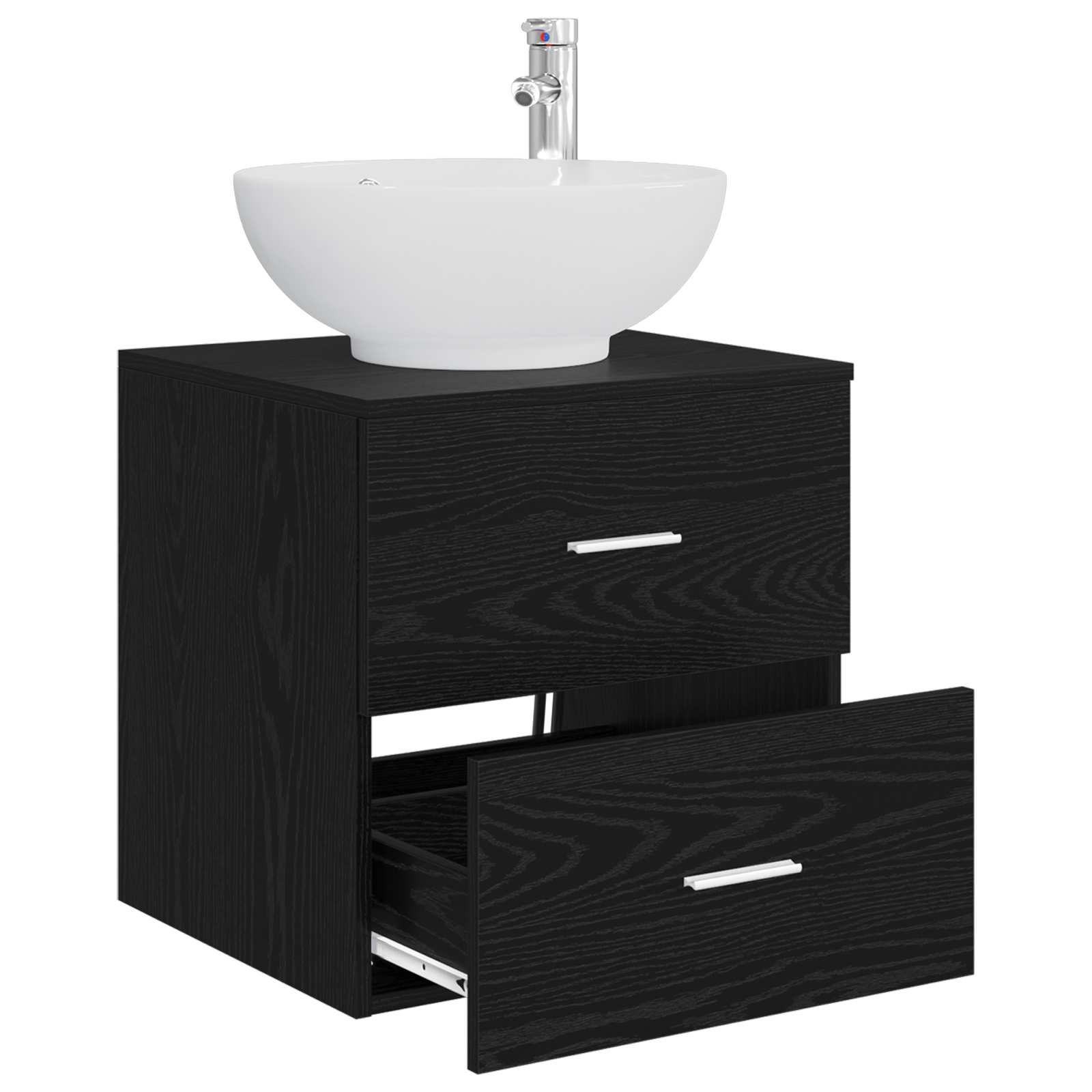 Επιτοίχια Λεκάνη Έπιπλο Μαύρη Δρυς 49,5 x 44,5 x 66,5 εκ. - Pakobazaar