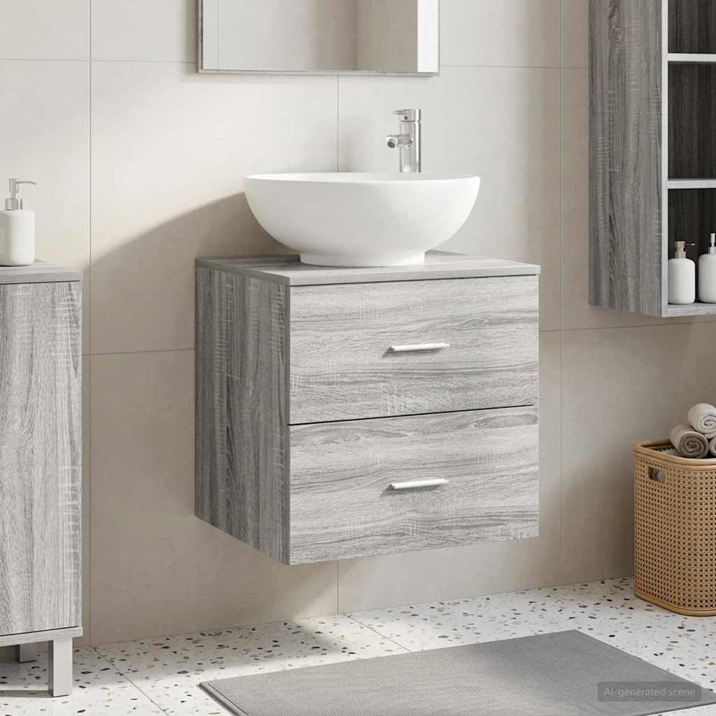 Επιτοίχια Λεκάνη Έπιπλο Γκρι Sonoma 49,5 x 44,5 x 66,5 εκ. - Pakobazaar