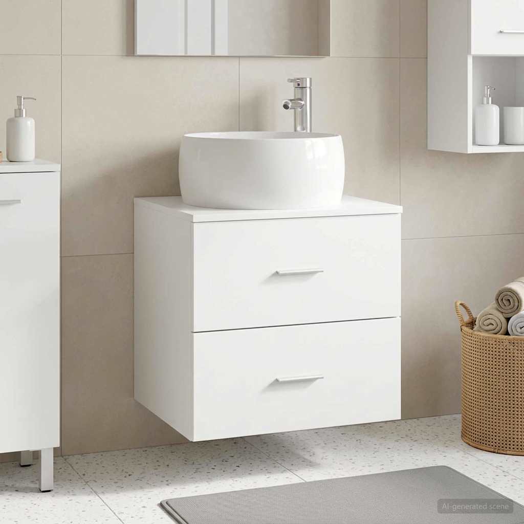 Επιτοίχια Λεκάνη Έπιπλο Λευκό 49,5 x 44,5 x 66 εκ - Pakobazaar