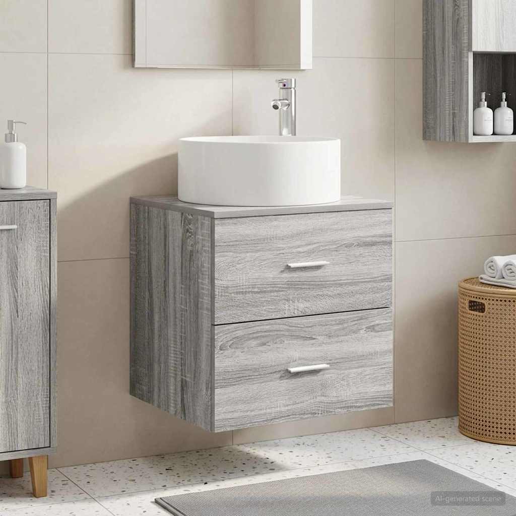 Επιτοίχια Λεκάνη Έπιπλο Γκρι Sonoma 49,5 x 44,5 x 65,5 εκ - Pakobazaar