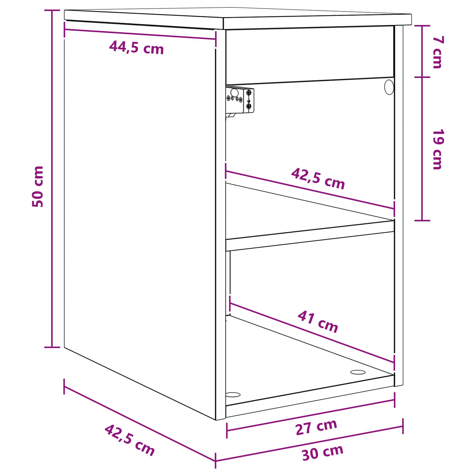 Ντουλάπι Μπάνιου Ενδιάμεσο Λευκό 30 x 44,5 x 50 εκ. - Pakobazaar