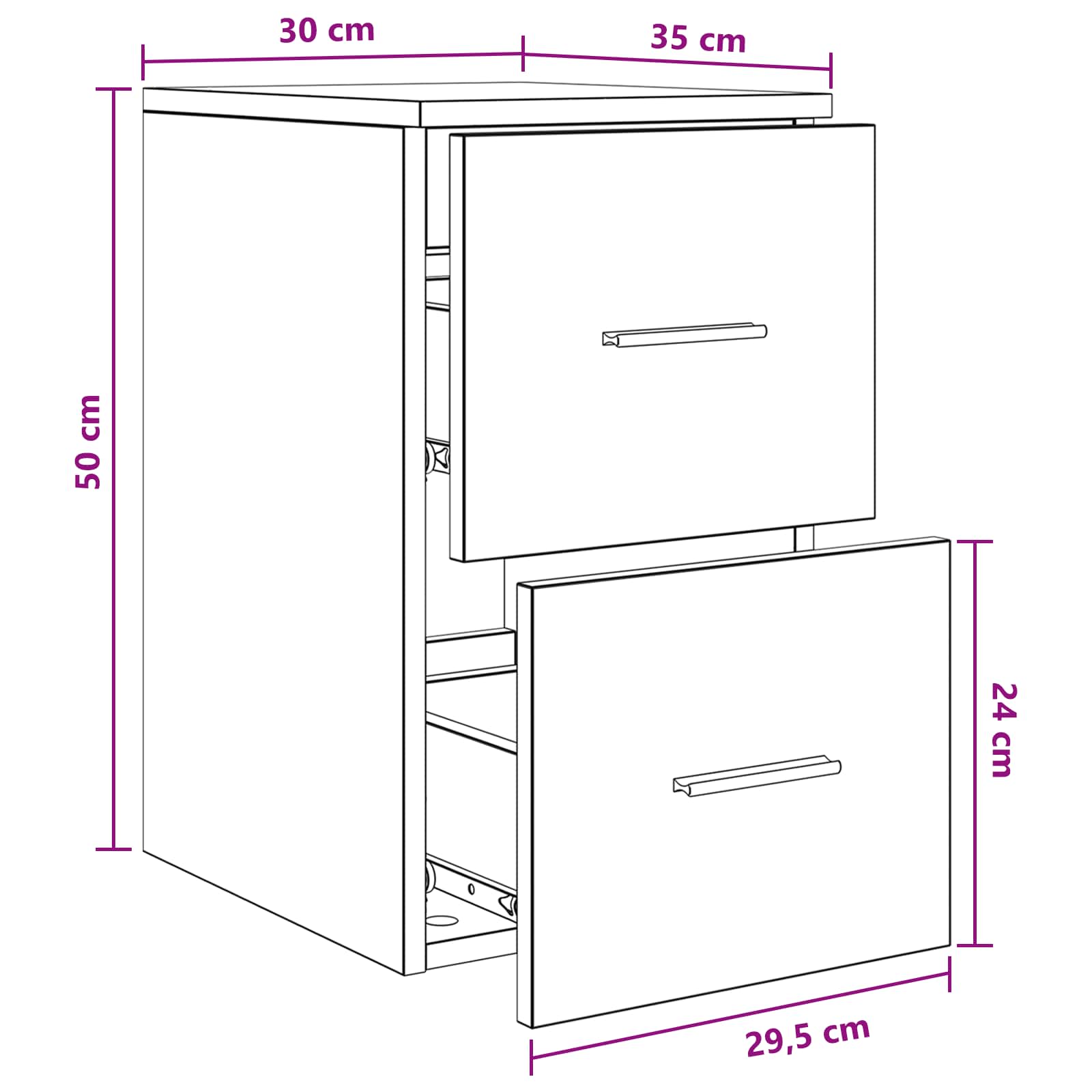 Ντουλάπι Μπάνιου Ενδιάμεσο Μαύρη Δρυς 30 x 35 x 50 εκ. - Pakobazaar