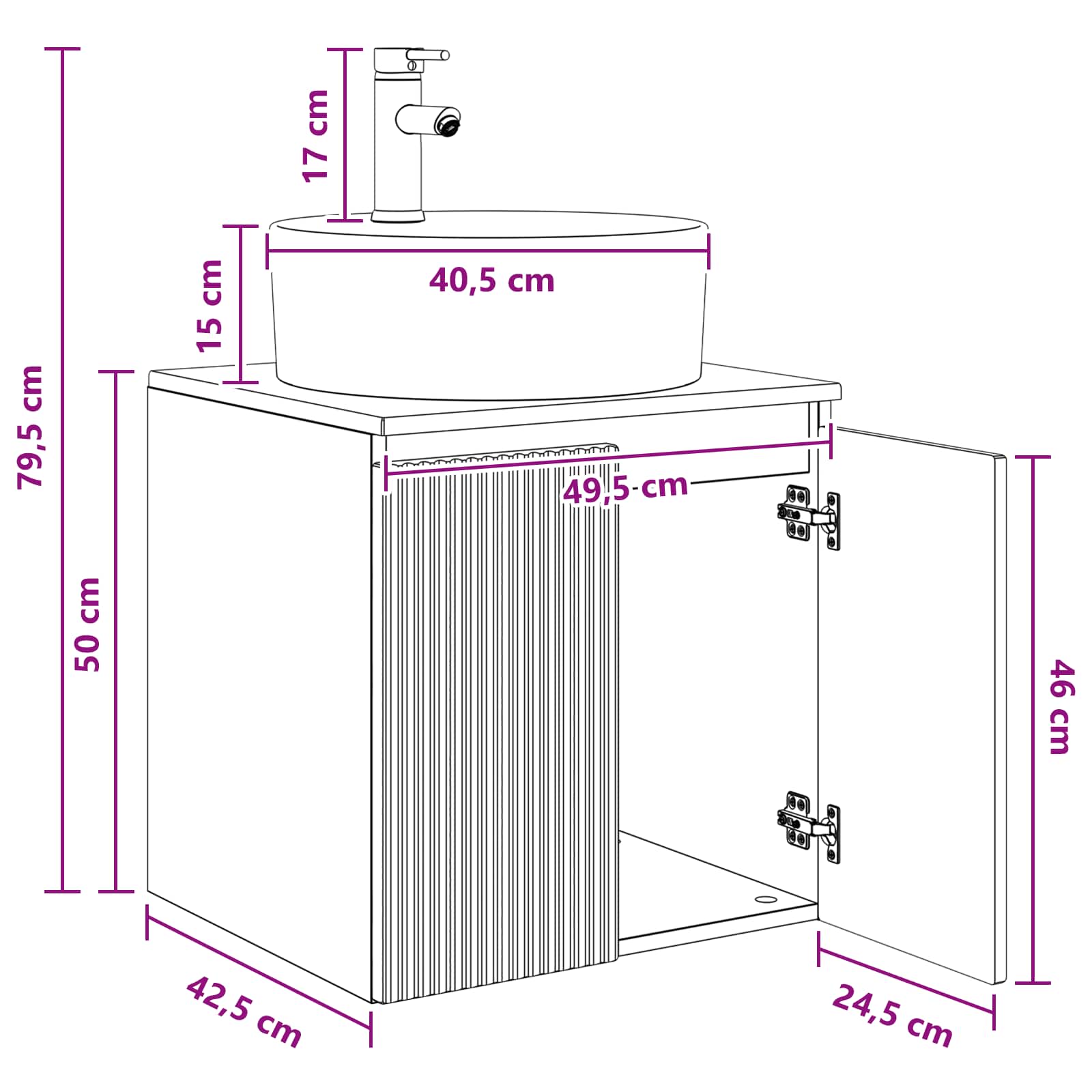 Επιτοίχια Λεκάνη Έπιπλο Λευκό 49,5 x 44,5 x 65 εκ - Pakobazaar