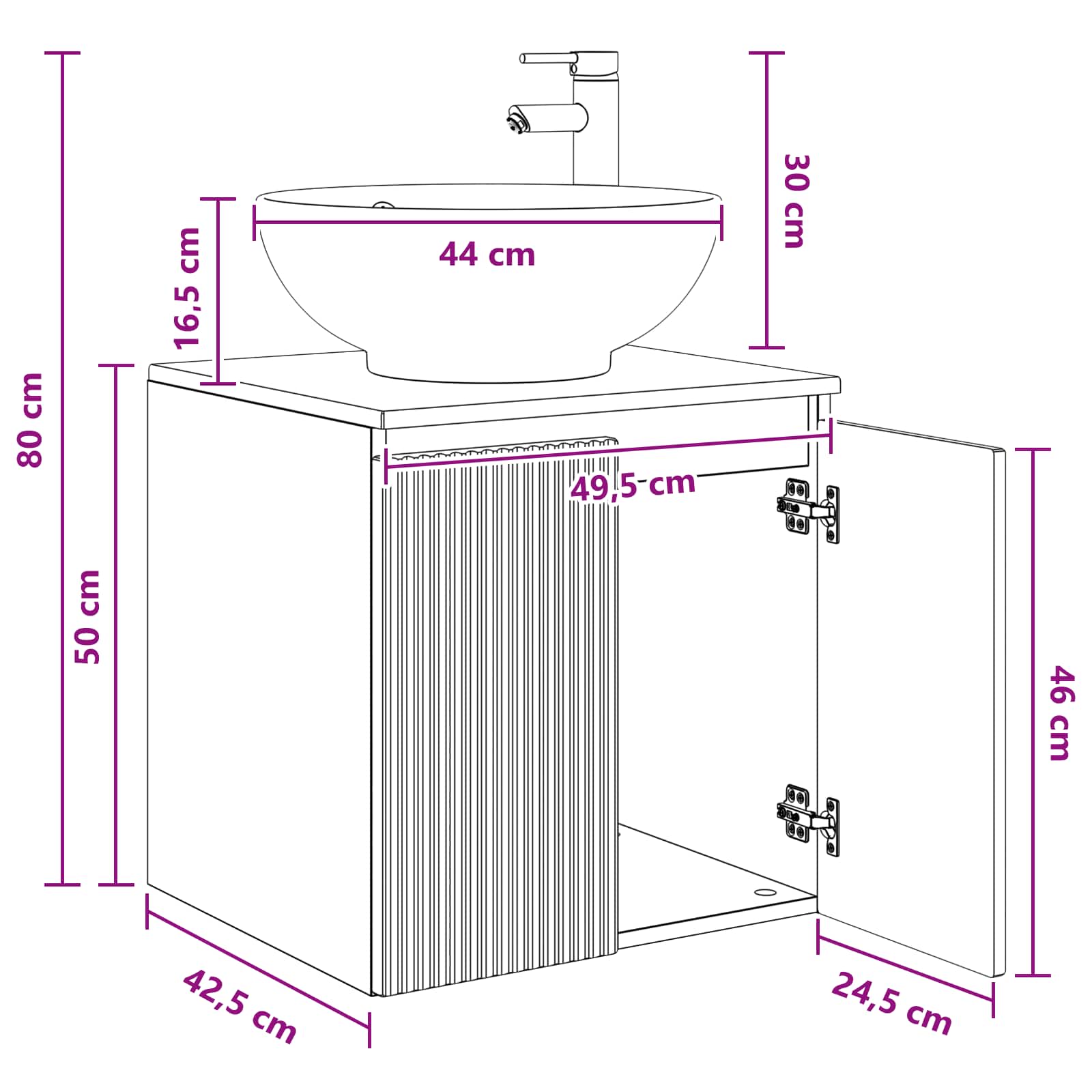 Επιτοίχια Λεκάνη Έπιπλο Λευκό 49,5 x 44,5 x 65 εκ - Pakobazaar
