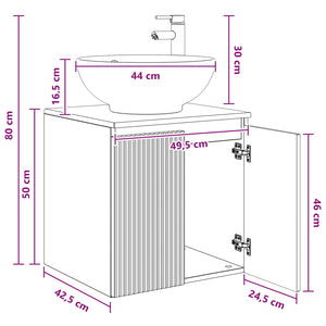 Επιτοίχια Λεκάνη Έπιπλο Μαύρο 49,5 x 44,5 x 65 εκ - Pakobazaar