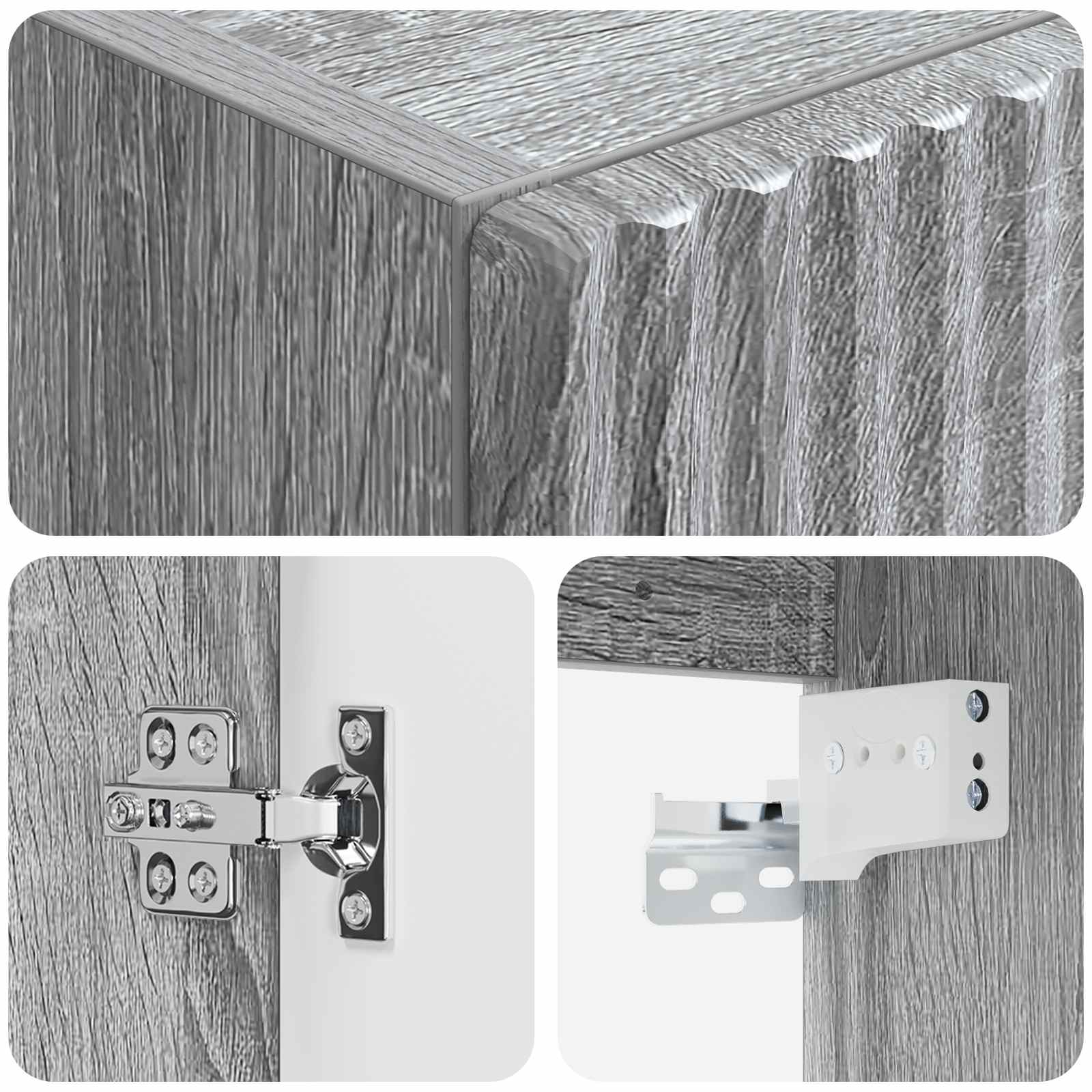 Τοίχου Ντουλάπα Μπάνιου Γκρι Sonoma 33 x 34,5 x 100 εκ - Pakobazaar